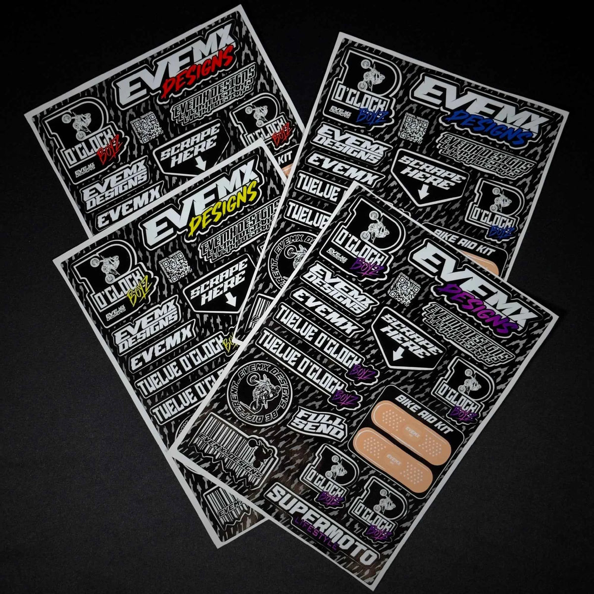 EVEMX Designs x Twelve O’Clock Boyz Sticker Pack ⚡🏍️