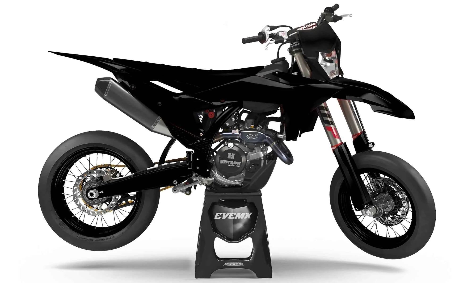Black motorcycle on a white background