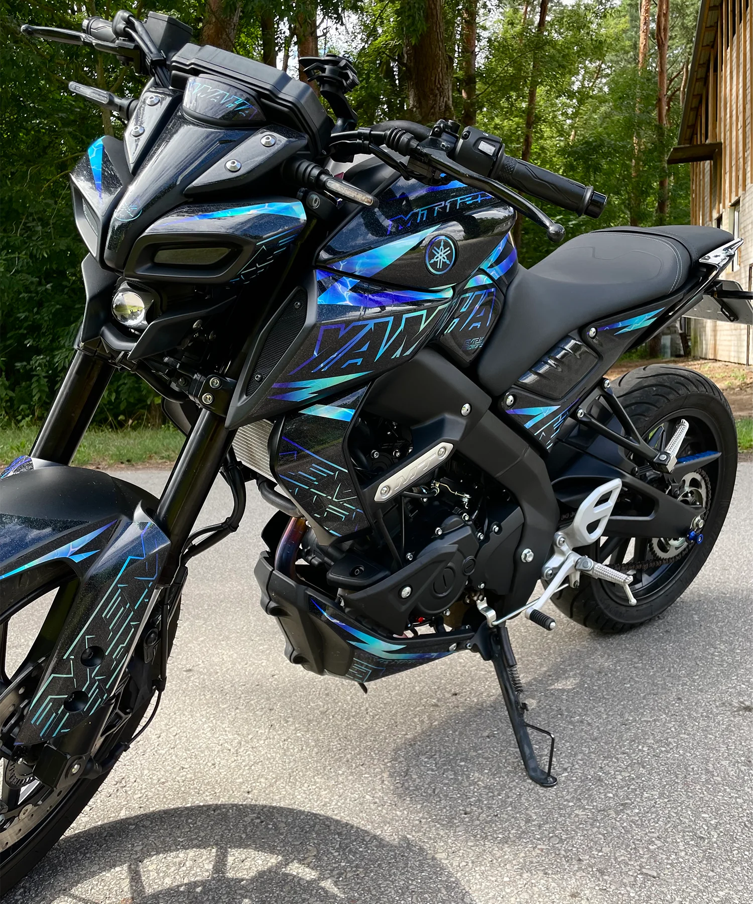 yamaha mt 125 full holografic chrome grafic kit