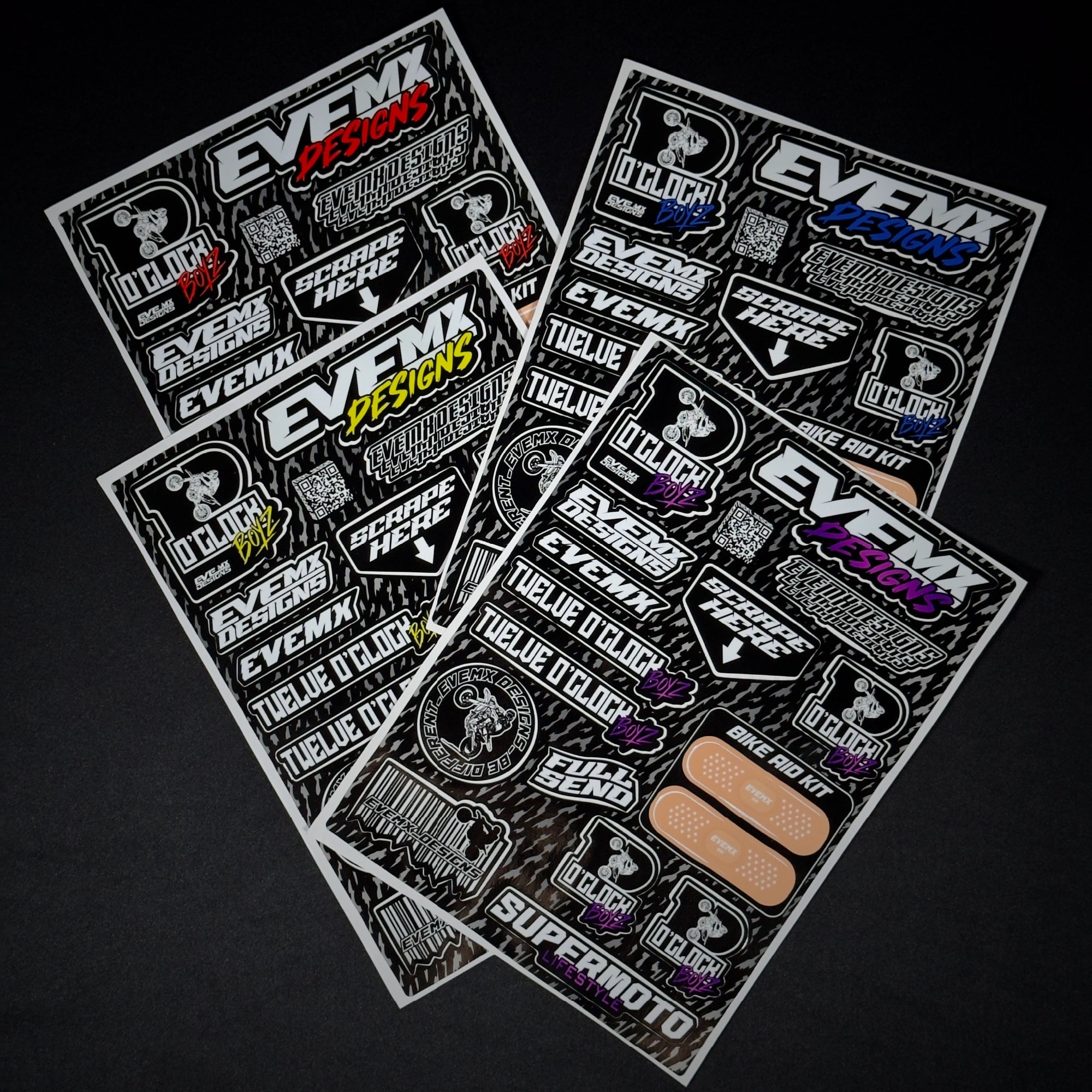 EVEMX Designs x Twelve O’Clock Boyz Sticker Pack ⚡🏍️