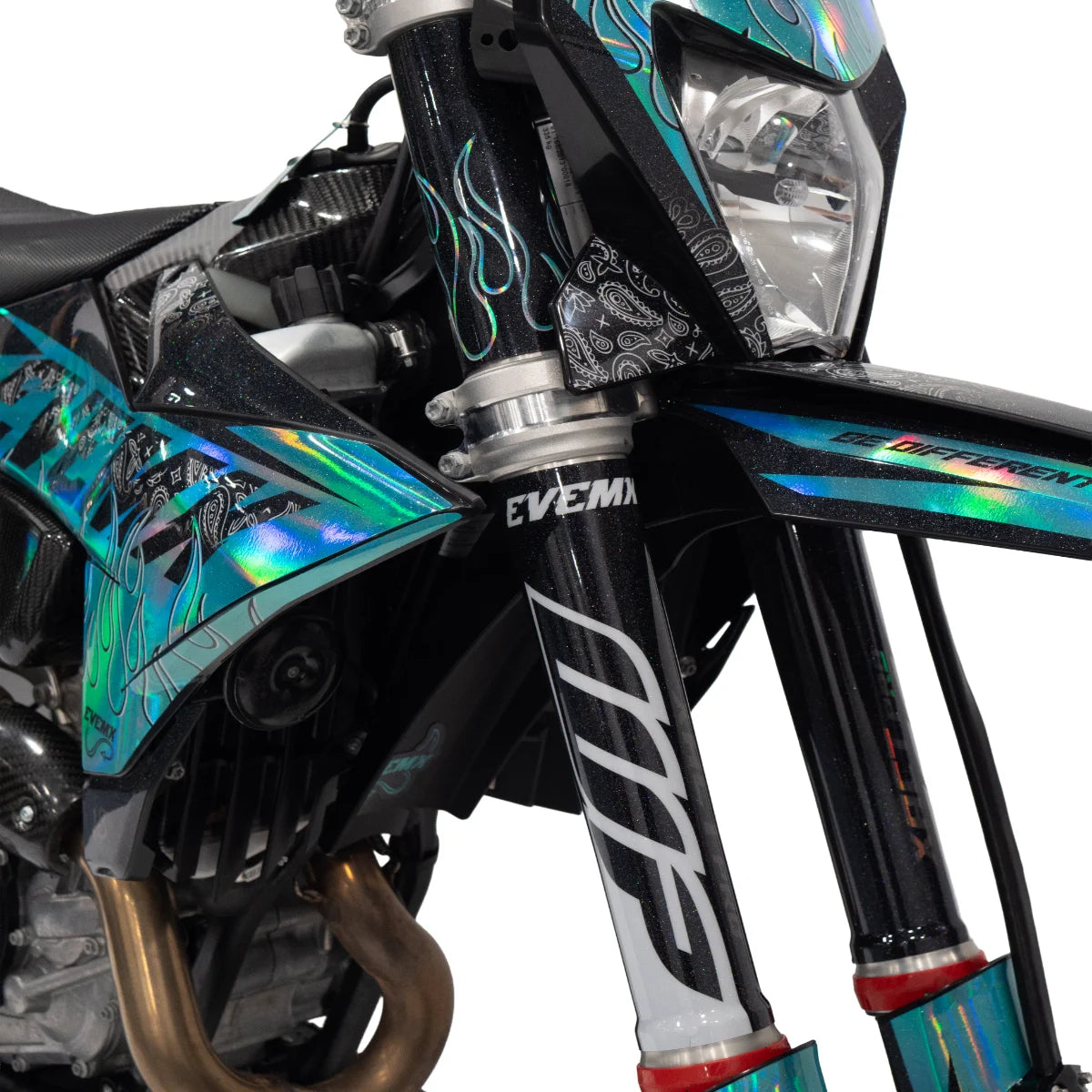full holografic chrome ktm forks sticker