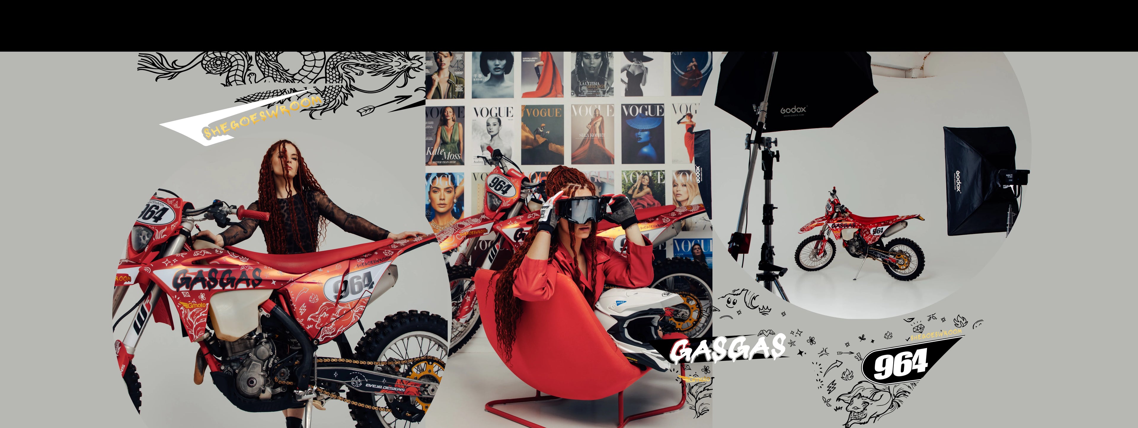 Custom EVEMX motorcycle graphics