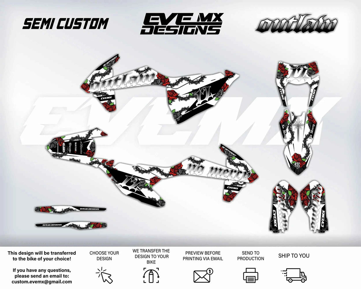 OUTLAW graphics kit panel layout - red