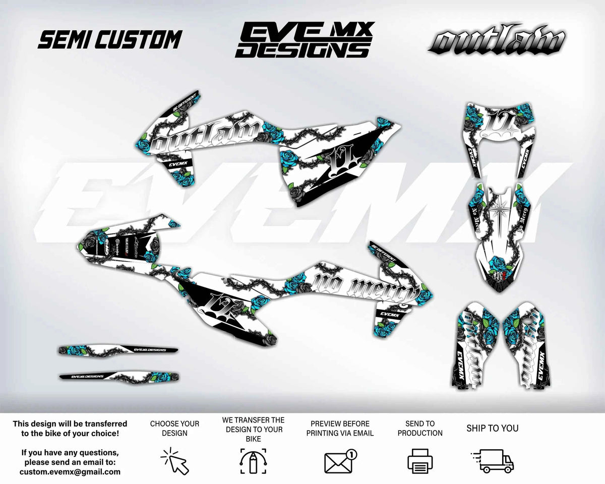 OUTLAW graphics kit panel layout - turquoise