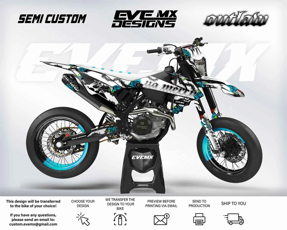 OUTLAW CHROME graphics kit - turquoise colorway