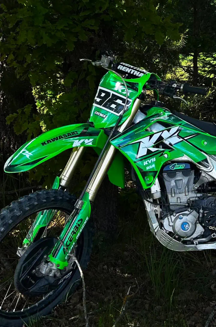 Motocross bike with EVEMX graphics