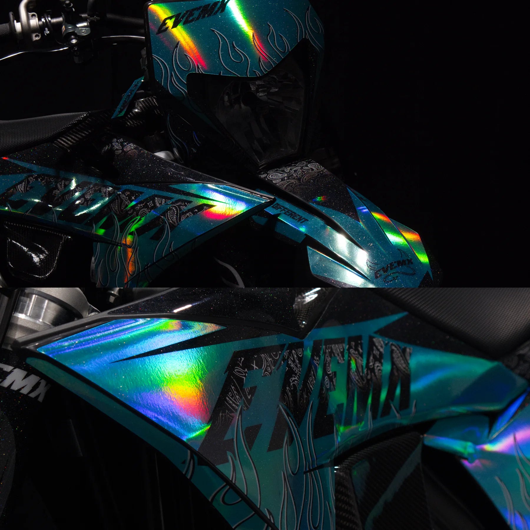 EVEMX full custom holographic graphics details